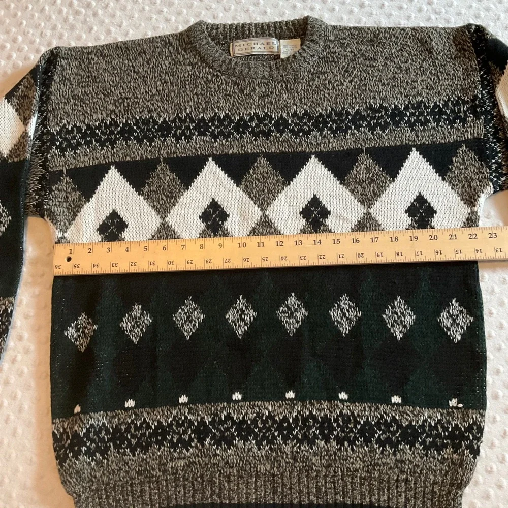 Michael Gerald Sweater Mens XL Argyle Diamond‎ Pattern Knit Pullover